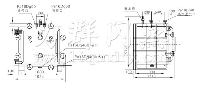 方形靜態真空（kōng）幹燥（zào）機結（jié）構示（shì）意圖