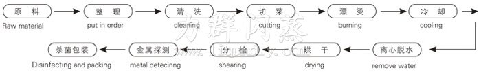 脫水蔬菜帶式幹燥工藝流程